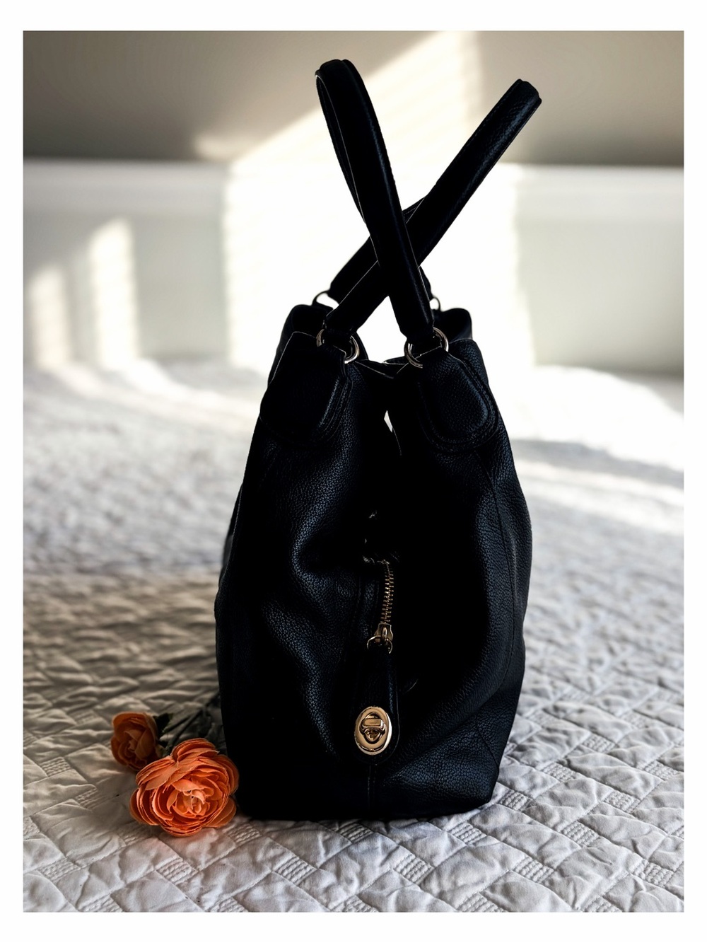 Coach Madison Phoebe Black Pebbled Leather Hobo Bag - Picture 4 of 13